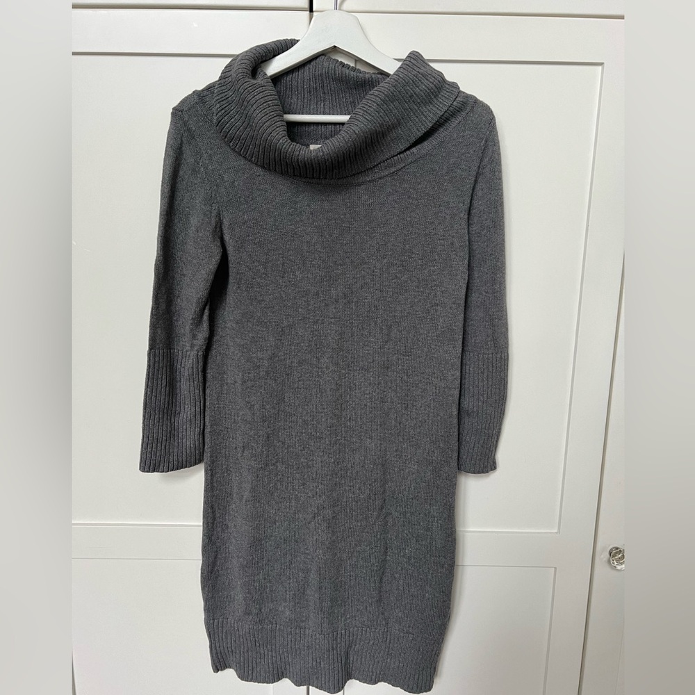 Organic wool cotton blend sweater dress S
